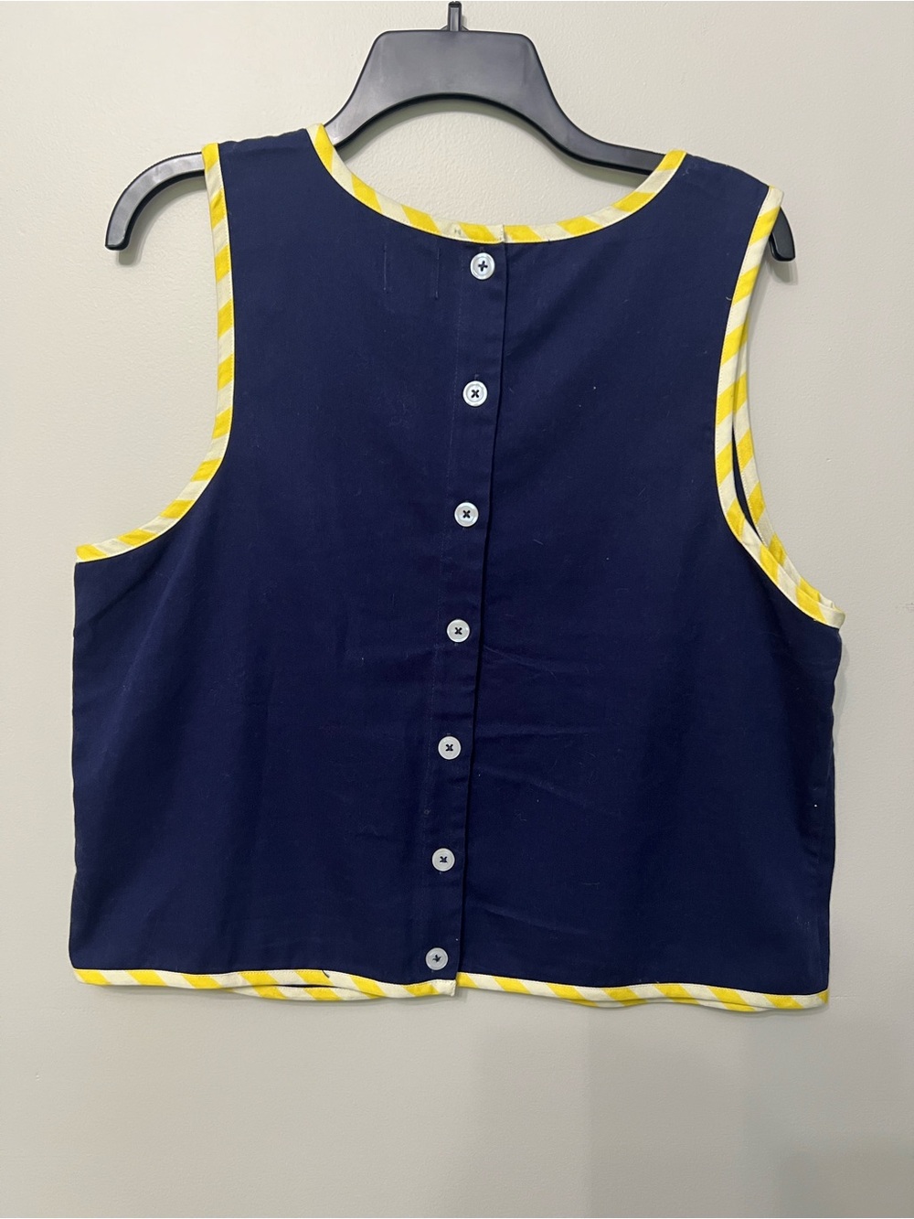 Maeve Anthropologie Fruit Embroidered Shell Tank Top Navy Size XL - Picture 5 of 5